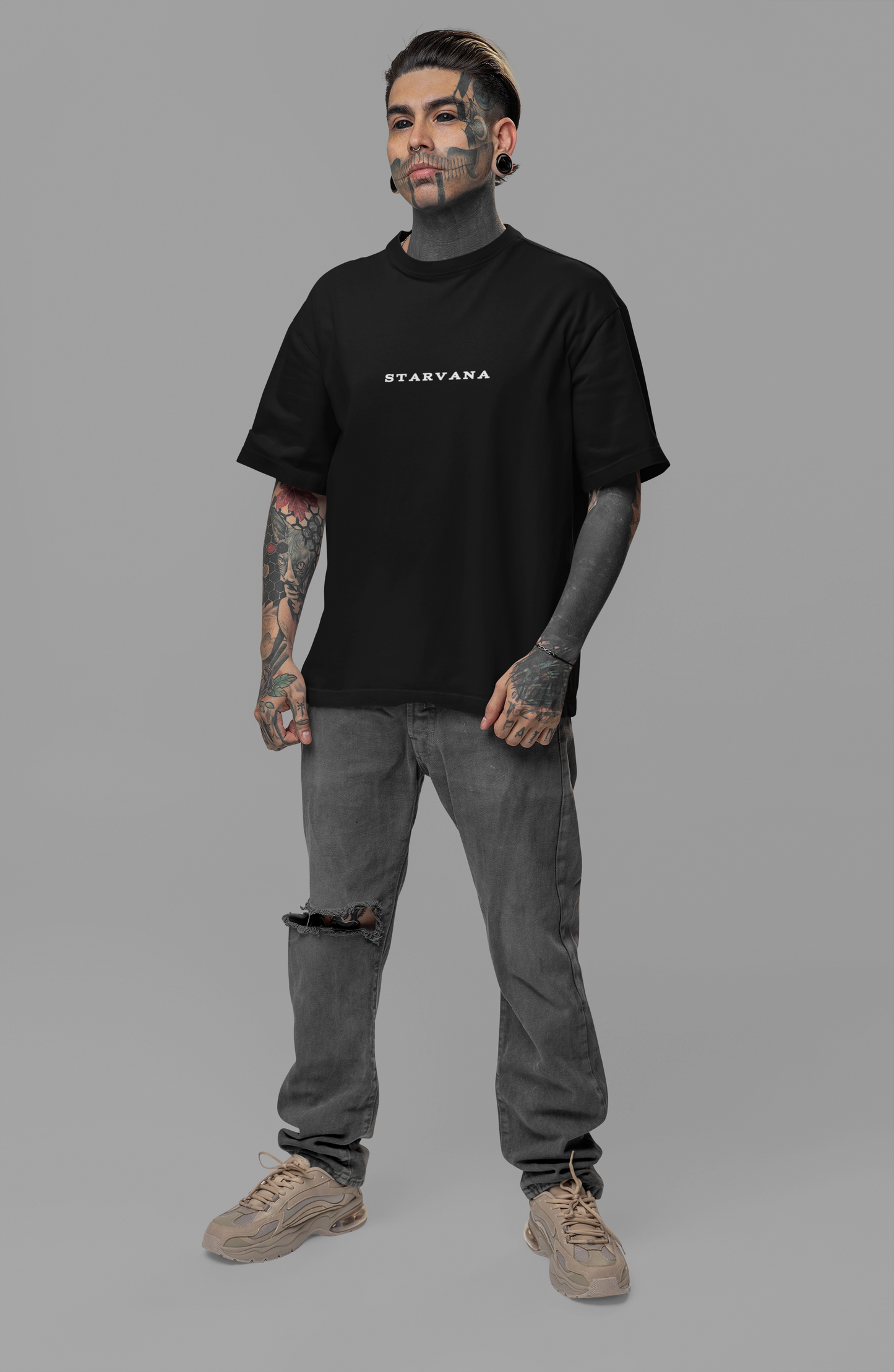 Premium Back Printed Red Eagle Relaxed Fit T-Shirt