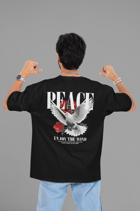 Peace Backprinted Relaxed Fit T-Shirts