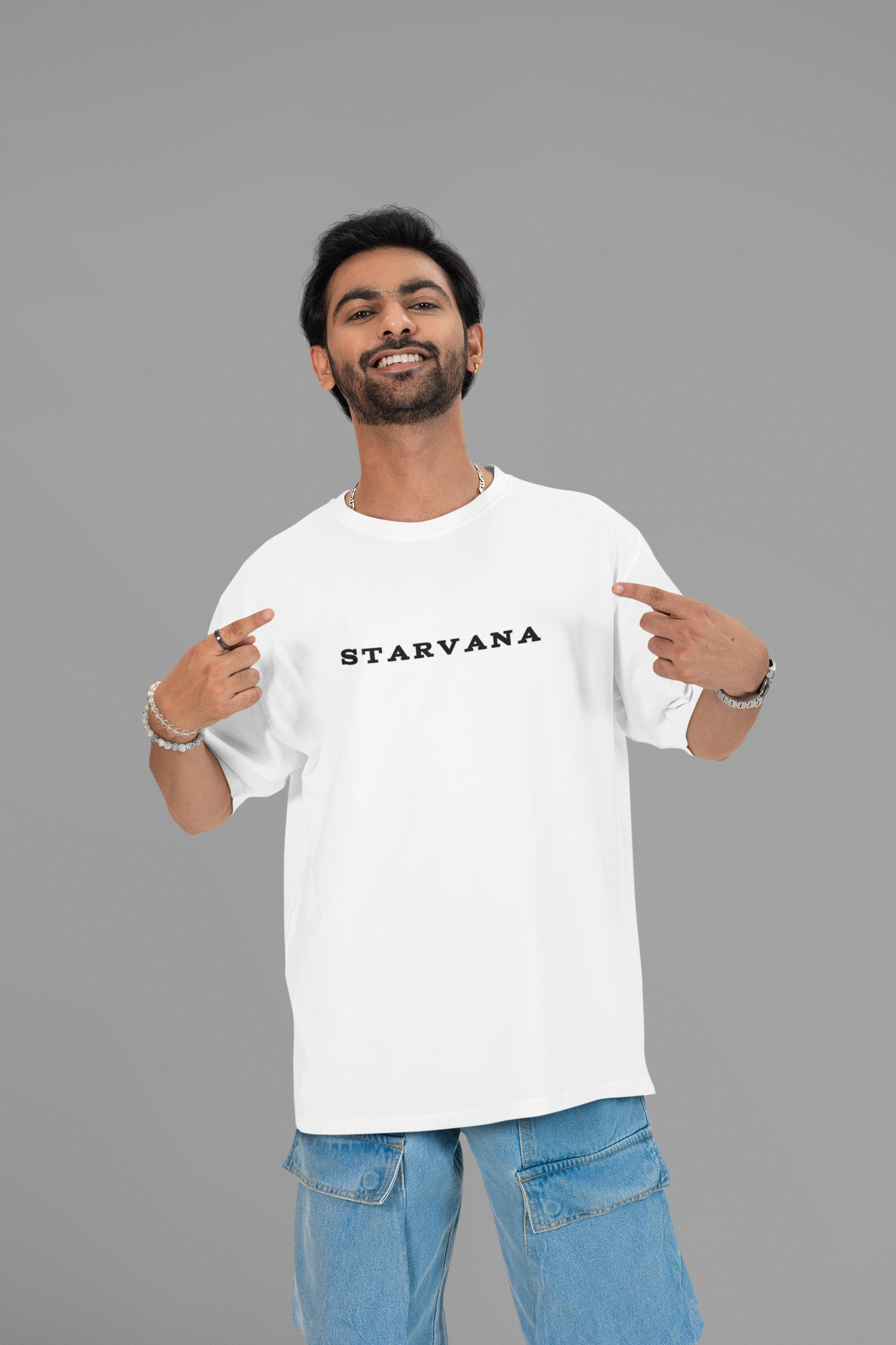 ACE HEART Oversized Back Printed Relaxed Fit T-Shirts