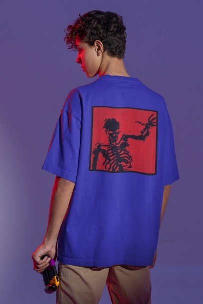 Sinners Oversized Back Printed Relaxed Fit T-Shirts
