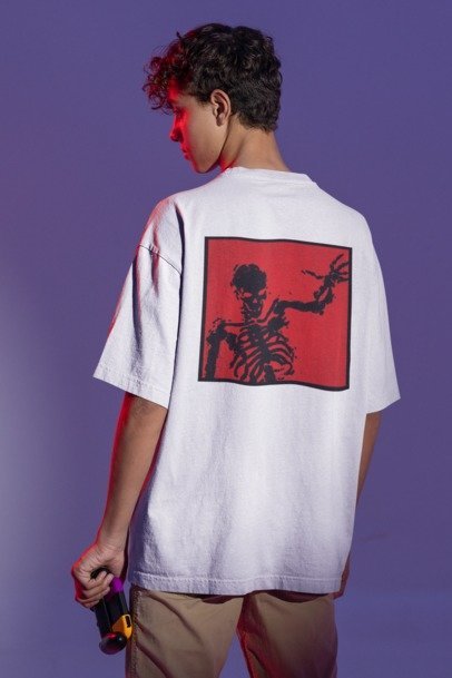 Sinners Oversized Back Printed Relaxed Fit T-Shirts